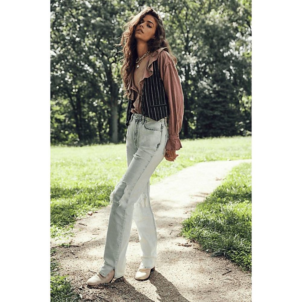 Free People We The Free Women's My Own Lane Jeans - Bleach Wash 26